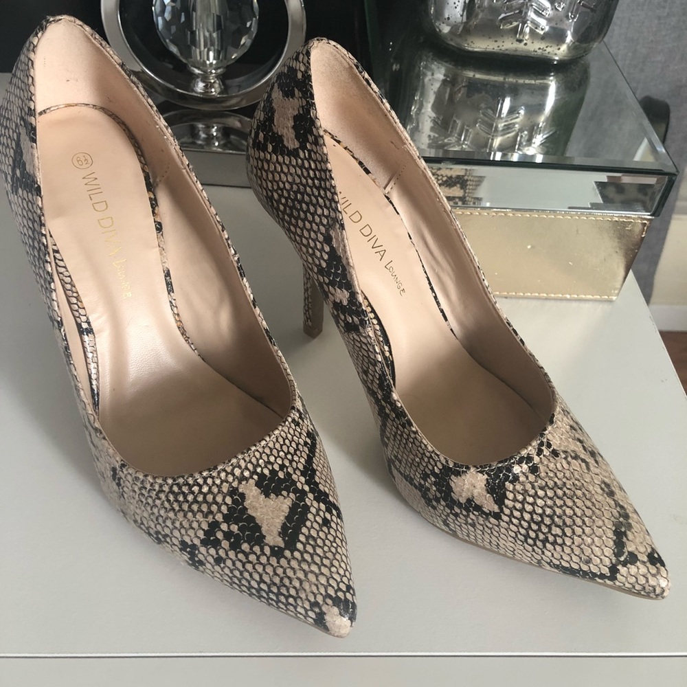 Snake print heels